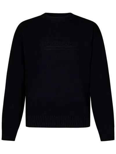 Dsquared2 Logo-print Knitted Jumper In Black