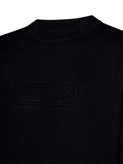 Dsquared2 Logo-print Knitted Jumper In Black