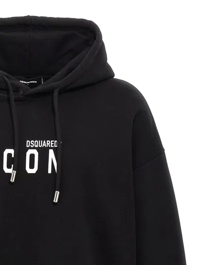 Dsquared2 Be Icon Hoodie In Black
