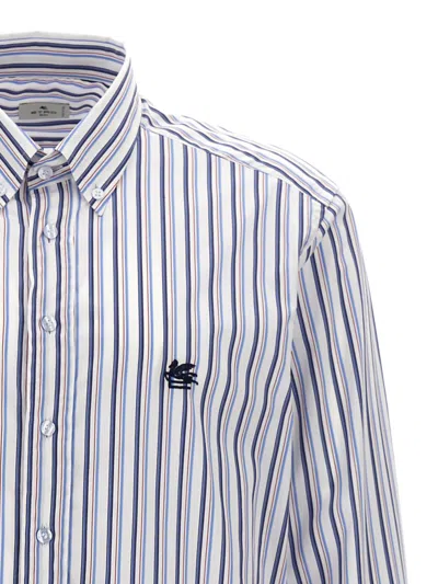 Etro Striped Cotton Shirt In Multicolour