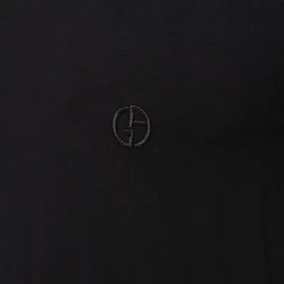 Giorgio Armani Classic Crew Neck T-shirt In Virgin Wool In Black
