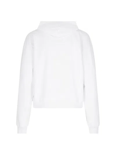 Marc Jacobs Embroidered Logo Hooded Sweatshirt In White