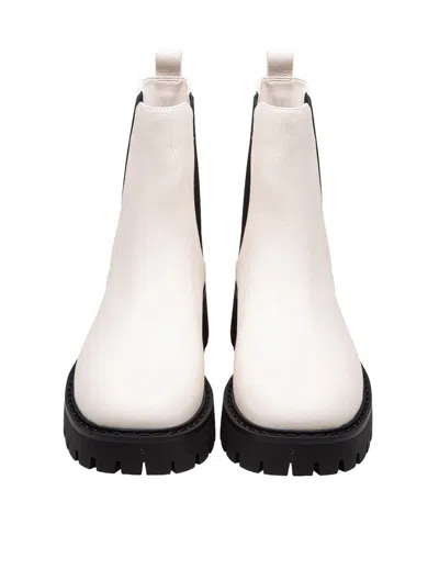 Michael Kors Asher Calf Leather Ankle Boots In Beige