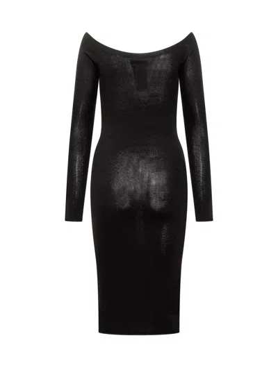 Off-white Off Stamp Slick Dress In Black