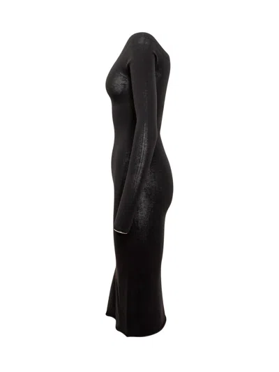 Off-white Off Stamp Slick Dress In Black