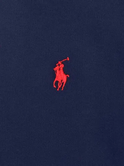 Polo Ralph Lauren Zip-up Hooded Sweatshirt In Cotton-polyester Blend In Blue