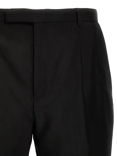 Saint Laurent Pantalone In Lana Nera Uomo In Black