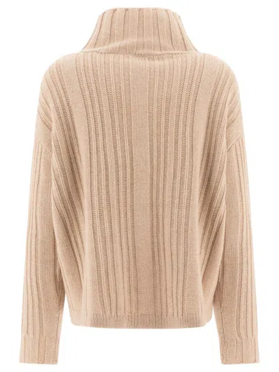 Max Mara Vitalba Wool-blend Turtleneck Sweater In Beige