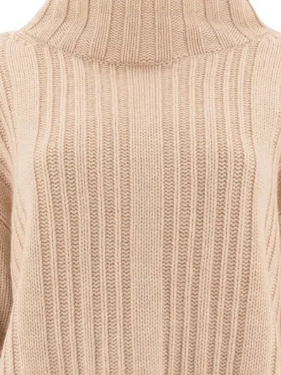 Max Mara Vitalba Wool-blend Turtleneck Sweater In Beige