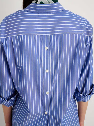 Alex Mill Double Button Shirt In Wide Stripe In Blue/white