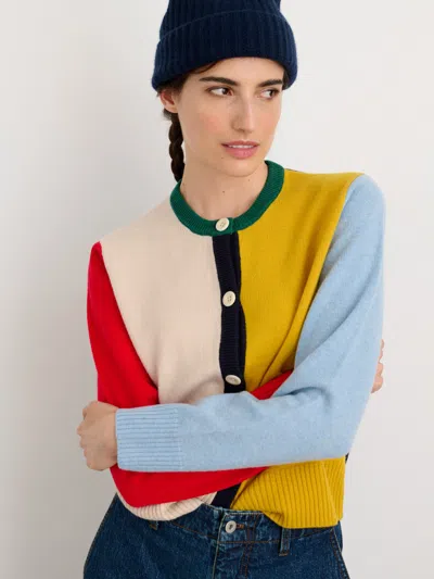 Alex Mill Francis Colorblock Merino Wool Cardigan In Multi Combo