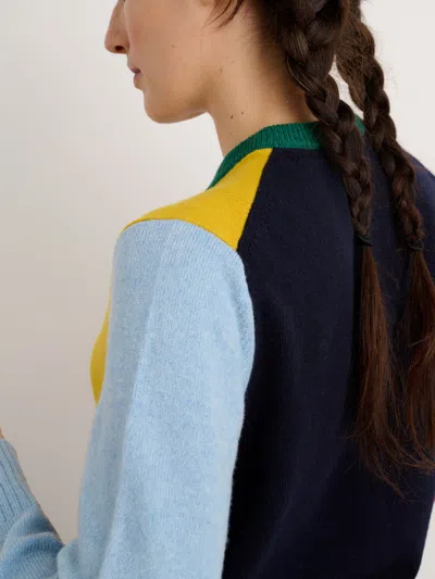 Alex Mill Francis Colorblock Merino Wool Cardigan In Multi Combo