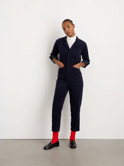 Alex Mill Standard Jumpsuit In Fine Wale Corduroy In Deep Navy