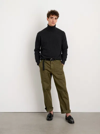 Alex Mill Turtleneck In Washed Cashmere In Charcoal