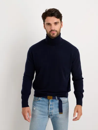 Alex Mill Turtleneck In Washed Cashmere In Navy