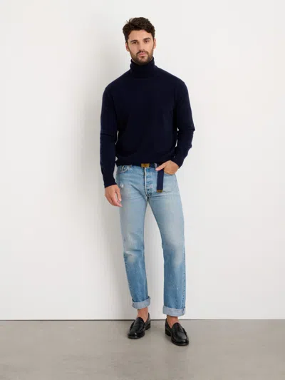 Alex Mill Turtleneck In Washed Cashmere In Navy