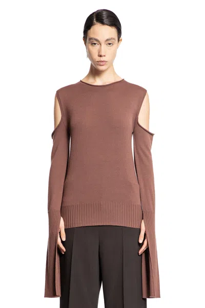Rick Owens Woman Sweater Chocolate Brown Size L Virgin Wool In Brown