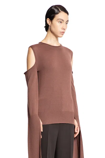 Rick Owens Woman Sweater Chocolate Brown Size L Virgin Wool In Brown