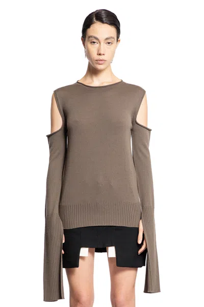 Rick Owens Woman Grey Knitwear In Grey