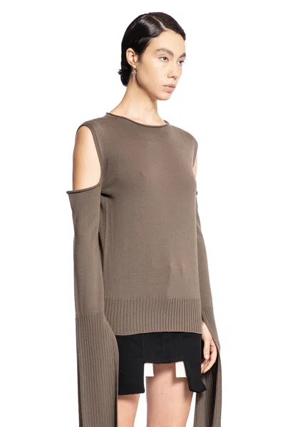 Rick Owens Woman Grey Knitwear In Grey