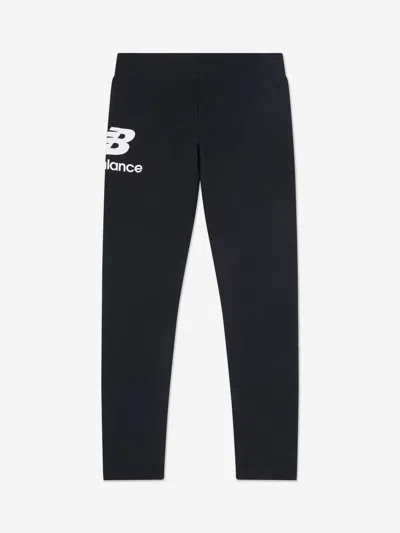 New Balance Girls Stacked Logo Leggings In Black