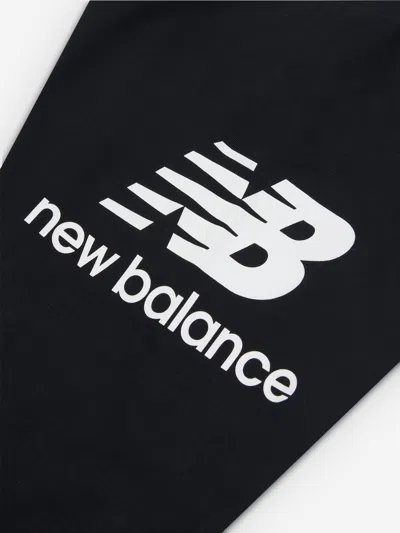 New Balance Girls Stacked Logo Leggings In Black