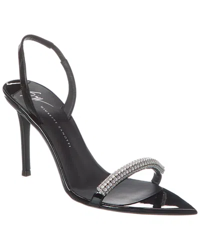 Giuseppe Zanotti Intrigo 90 Patent Slingback Sandal In Black