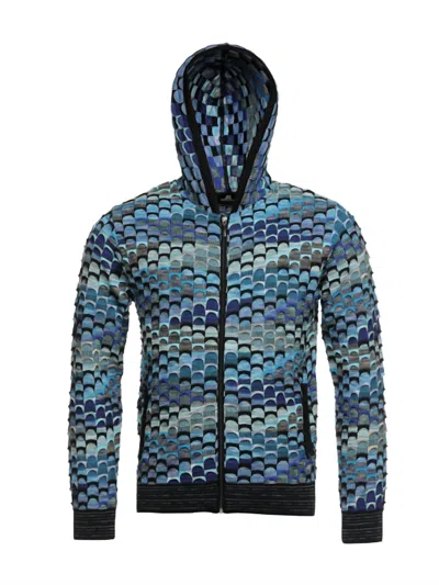 Montechiaro® Knit Hoodie In Blue In Blue