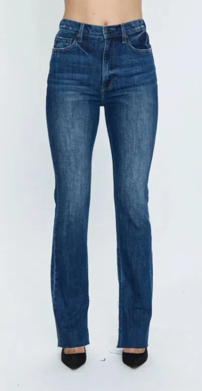 Pistola Colleen Slit Hem High Waist Slim Bootcut Jeans In Blue