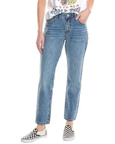 One Teaspoon Stixx Blue Love Low Rise Slim Straight Jean In Blue