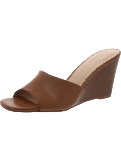 NINE WEST NIYA WOMENS FAUX LEATHER PRINTED WEDGE SANDALS 