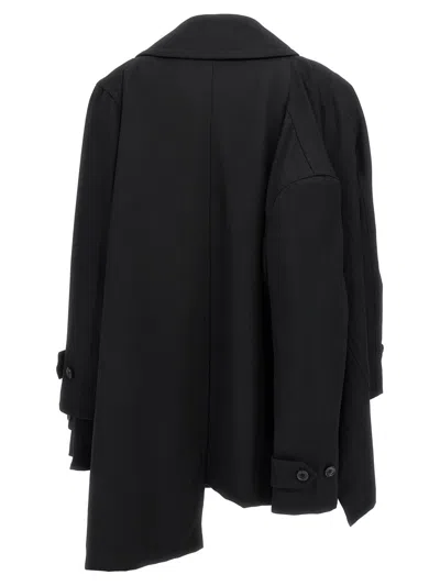 Comme Des Garçons Wool Double-breasted Coat In Black
