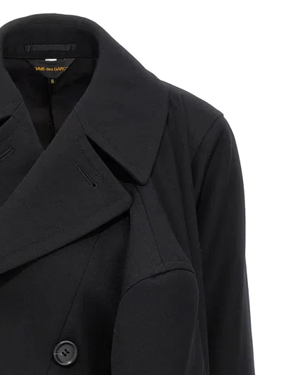 Comme Des Garçons Wool Double-breasted Coat In Black