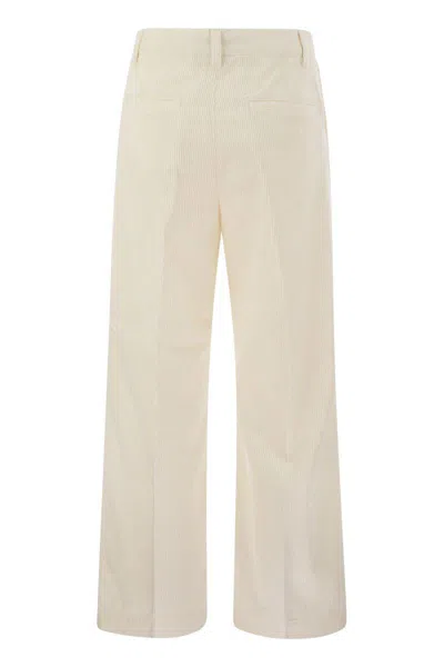 Polo Ralph Lauren Wide-leg Cotton Trousers With Concealed Fly In Purple