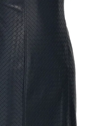 Rotate Birger Christensen 'textured Strapless Midi Dress With Back Slit' In Blue