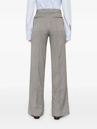 Remain Birger Christensen Herringbone-pattern Striped Trousers In Grey