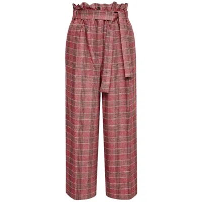 Pinko Belted Prince Of Wales Wide Leg Trousers