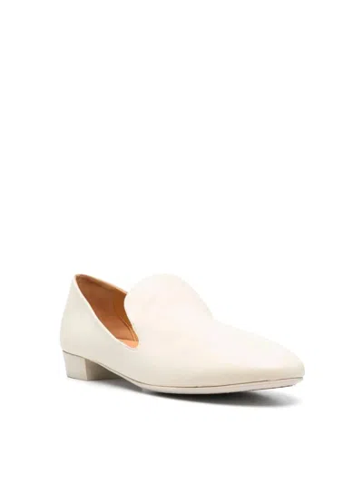 Marsèll Almond Toe Block Heel Loafer In White