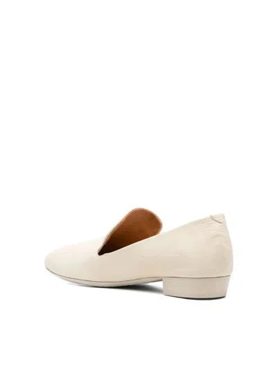Marsèll Almond Toe Block Heel Loafer In White