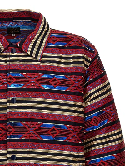 Needles Jacket Striped Pattern Side Pockets In Multicolor