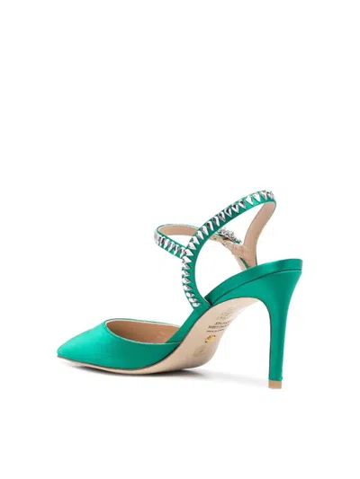 Stuart Weitzman Gemcut 100mm Ankle-strap Pumps In Green