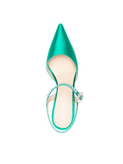 Stuart Weitzman Gemcut 100mm Ankle-strap Pumps In Green