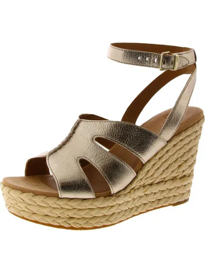 Ugg Womens Platform Open Toe Wedge Sandals In Silver