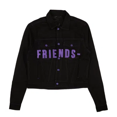 Vlone Friends Embroidery V Graphic Jacket - Black/purple In Black
