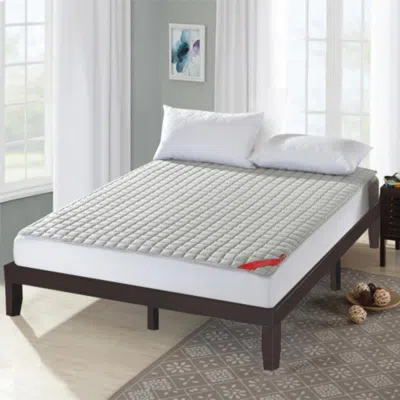 Hivvago 14 Inch King Size Wood Platform Bed Frame-brown