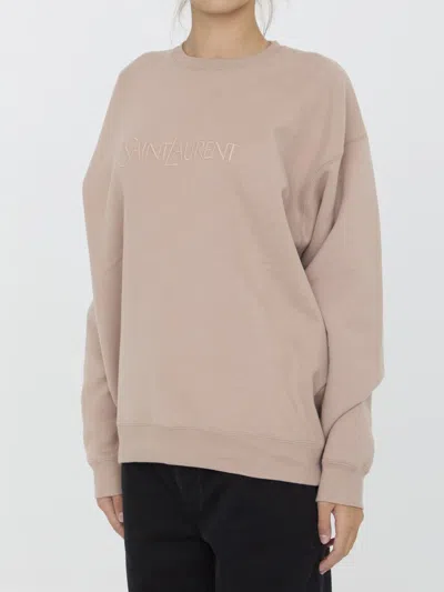Saint Laurent Sweatshirt In Pink