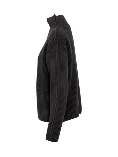 Marni Ribbed Texture High Neck Knitwear In Black