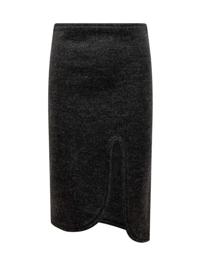 Victoria Beckham Padded Tube Detail Skirt In Grey