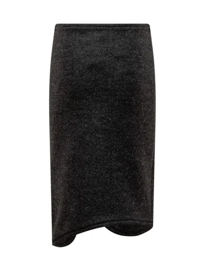 Victoria Beckham Padded Tube Detail Skirt In Grey