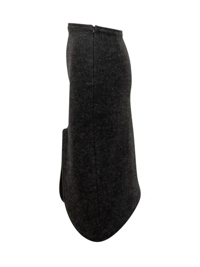 Victoria Beckham Padded Tube Detail Skirt In Grey